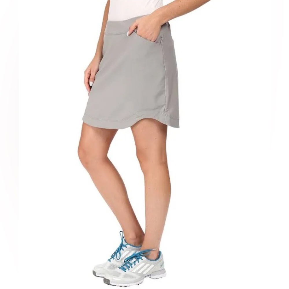 adidas Golf 2 in 1 Skirt / Short Removable Shorts Curve Hem Gray Skirt / Skort L - Picture 4 of 14